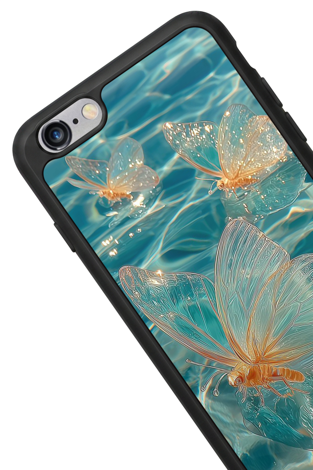 iPhone 6 Plus Uyumlu Kelebek Tasarımlı Glossy Premium Kılıf