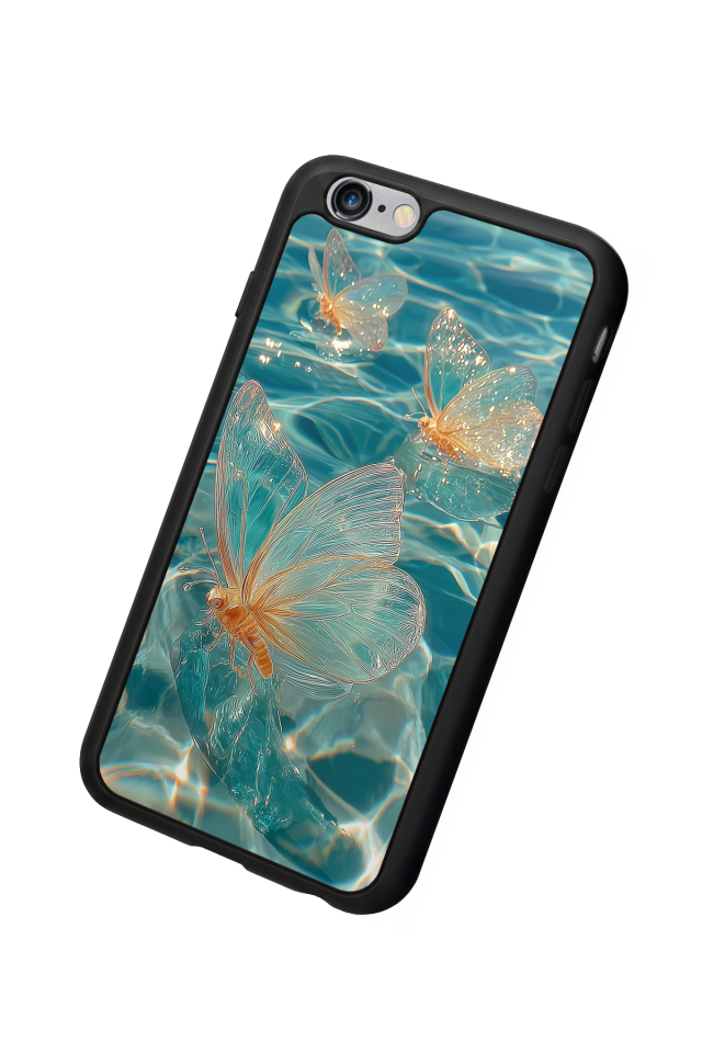 iPhone 6 Plus Uyumlu Kelebek Tasarımlı Glossy Premium Kılıf