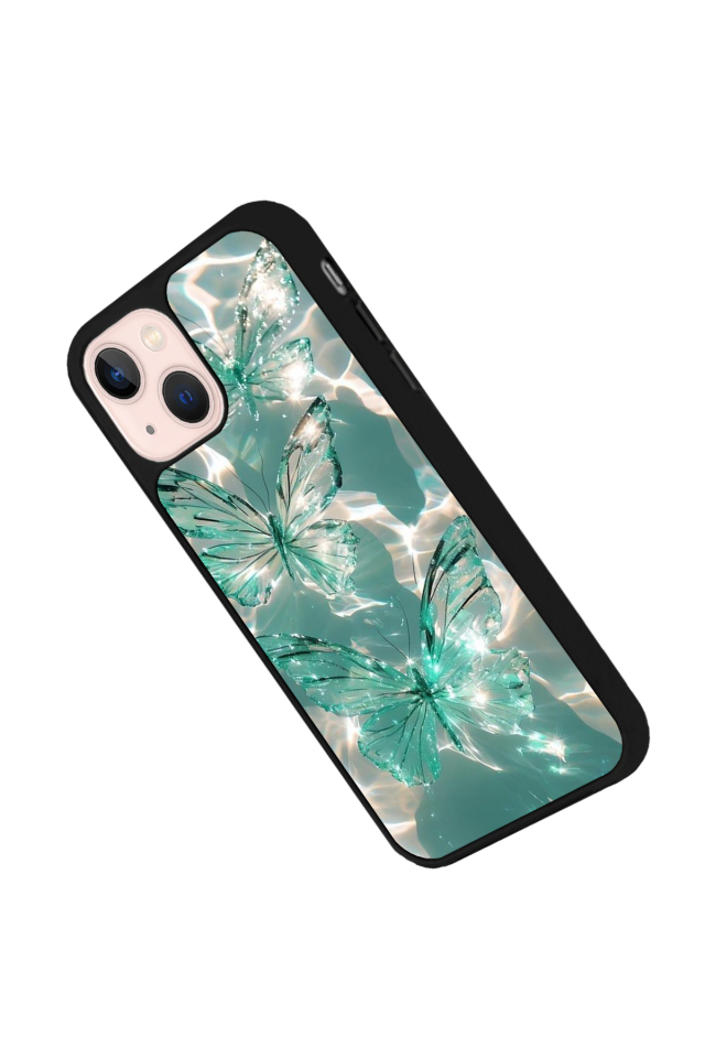 iPhone 13 Mini Uyumlu Kelebek Tasarımlı Glossy Premium Kılıf
