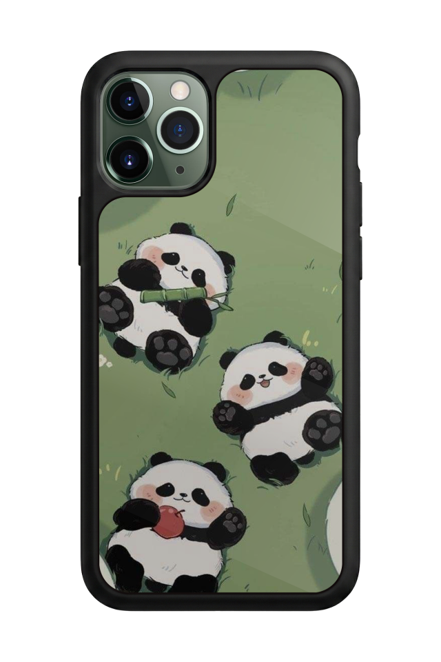 iPhone 11 Pro Max Uyumlu Panda Tasarımlı Glossy Premium Kılıf