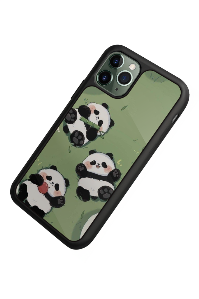 iPhone 11 Pro Max Uyumlu Panda Tasarımlı Glossy Premium Kılıf