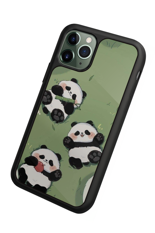 iPhone 11 Pro Max Uyumlu Panda Tasarımlı Glossy Premium Kılıf