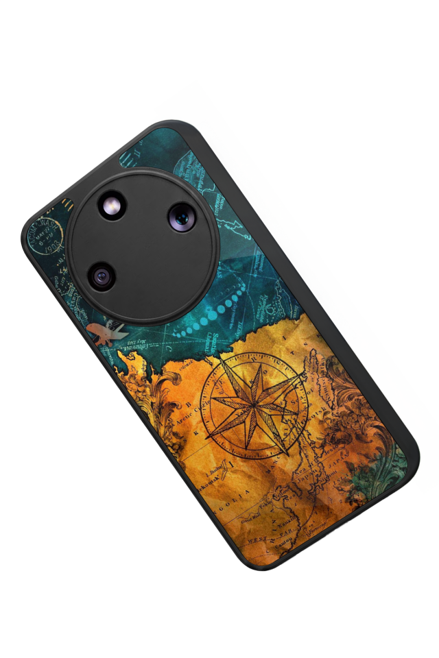 Honor Magic 8 Lite Uyumlu Pusula Tasarımlı Glossy Premium Kılıf