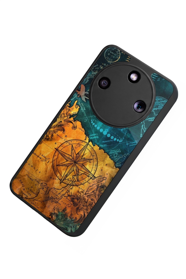 Honor Magic 8 Lite Uyumlu Pusula Tasarımlı Glossy Premium Kılıf