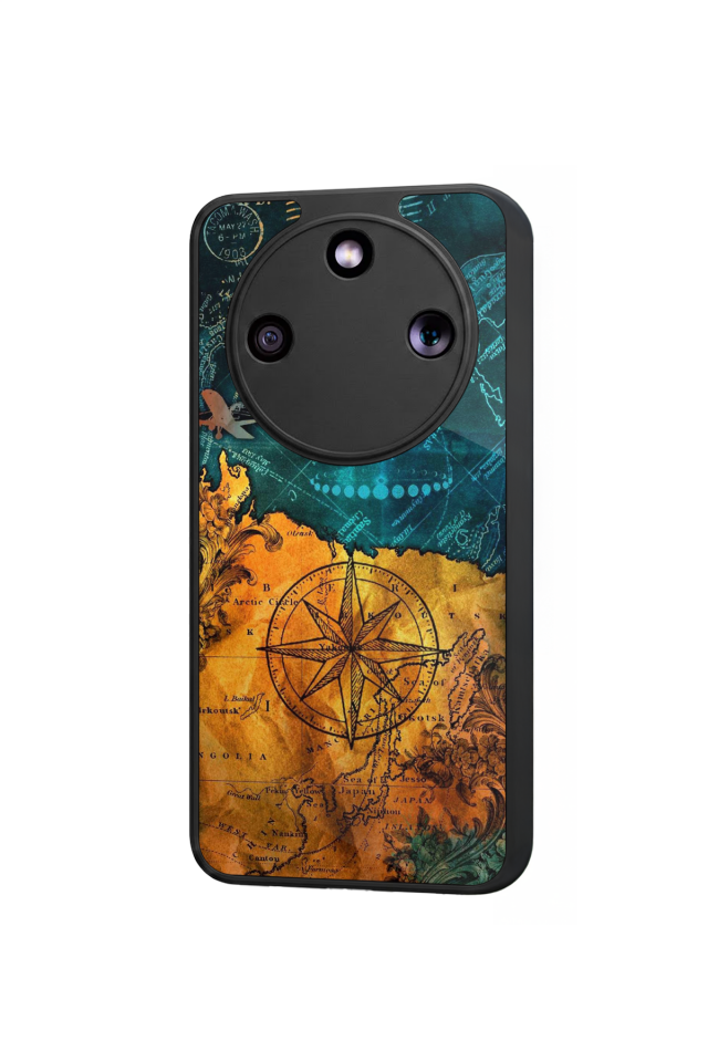 Honor Magic 8 Lite Uyumlu Pusula Tasarımlı Glossy Premium Kılıf