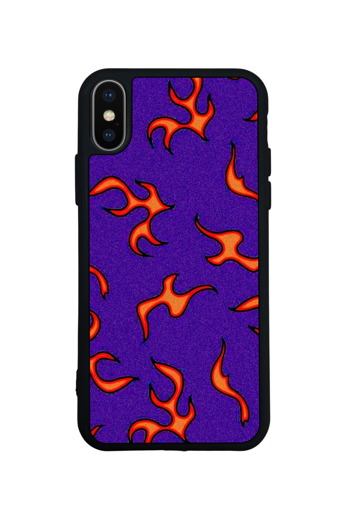 iPhone XS Max Uyumlu Retro Flame Patterns Tasarımlı Glossy Premium Kılıf