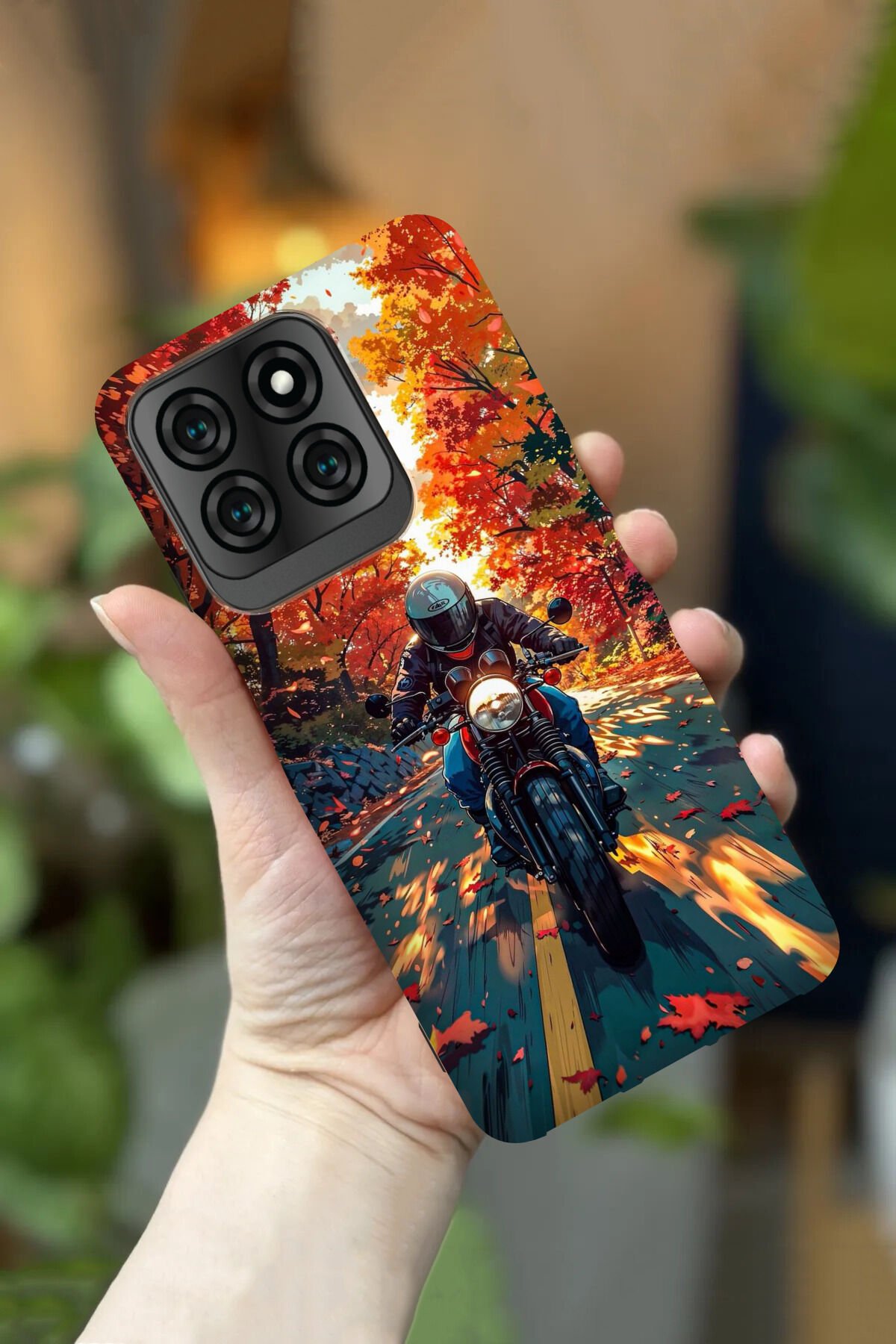 Reeder S71 Uyumlu Kamera Korumalı Motor Desenli HD Baskılı Silikon Kılıf
