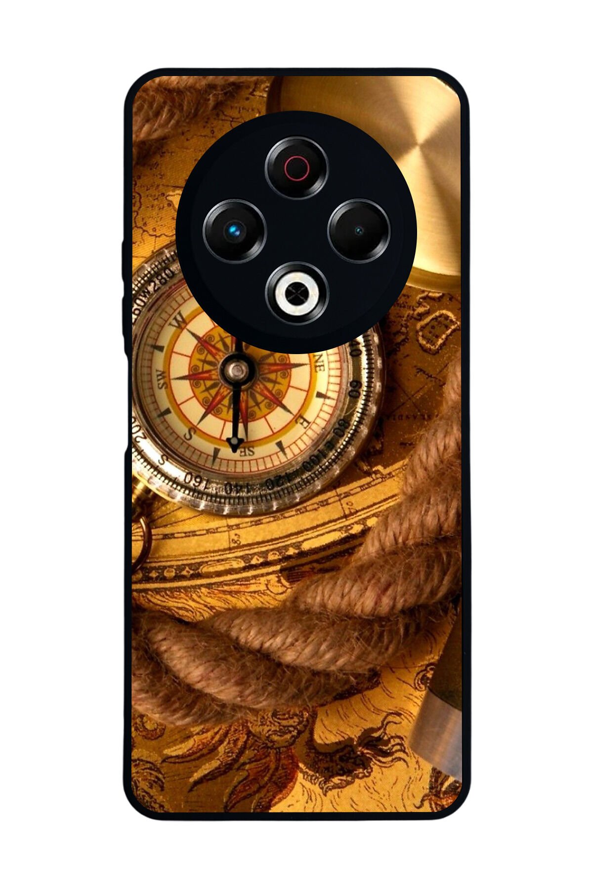 Tecno Spark 30 Uyumlu Pusula Tasarımlı Glossy Premium Kılıf