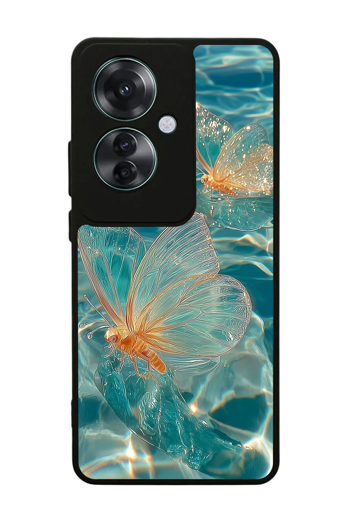 Oppo Reno 11F Uyumlu Kelebek Tasarımlı Glossy Premium Kılıf