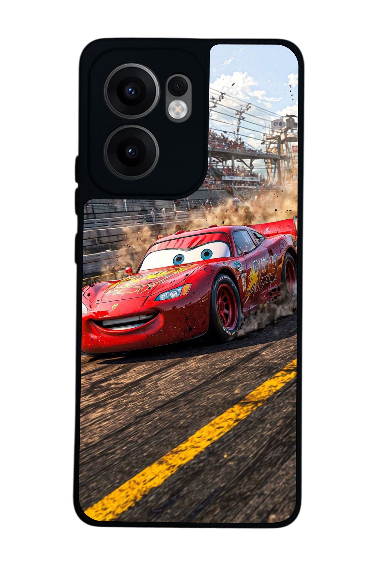 Oppo Reno 13F Uyumlu Şimsek McQueen Tasarımlı Glossy Premium Kılıf