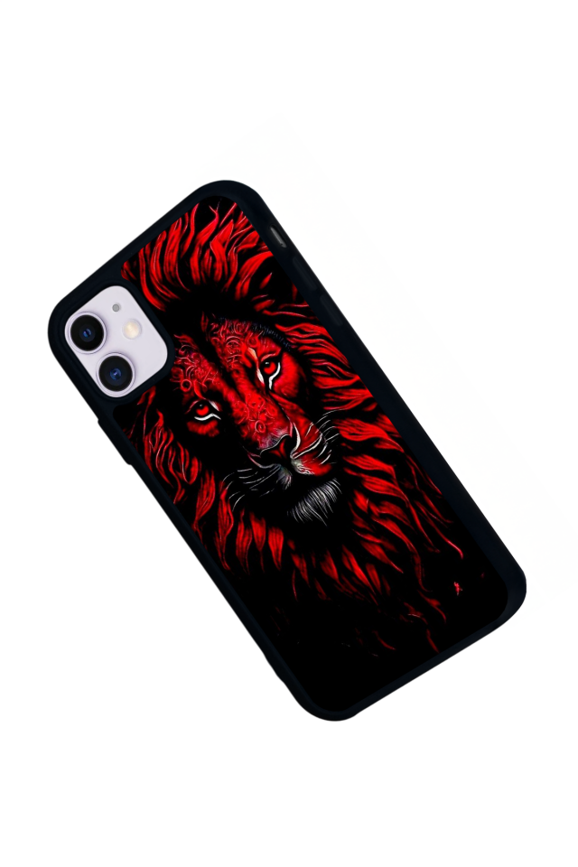 iPhone 11 Uyumlu Aslan Tasarımlı Glossy Premium Kılıf