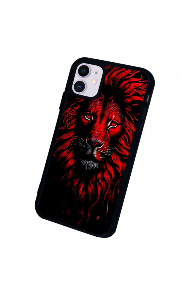 iPhone 11 Uyumlu Aslan Tasarımlı Glossy Premium Kılıf