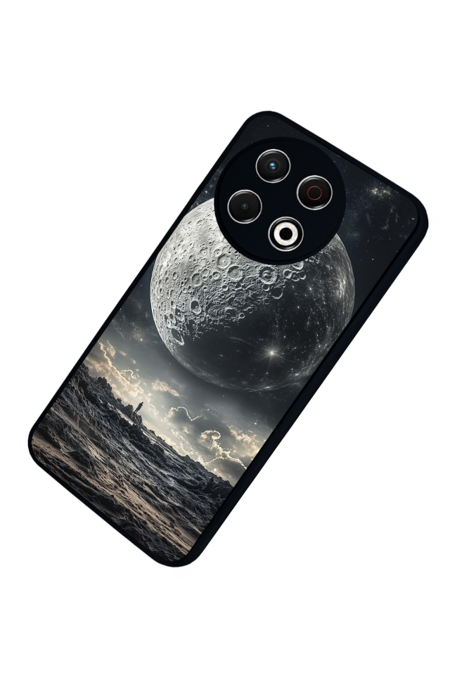 Tecno Spark 30 Pro Uyumlu Ay Tasarımlı Glossy Premium Kılıf