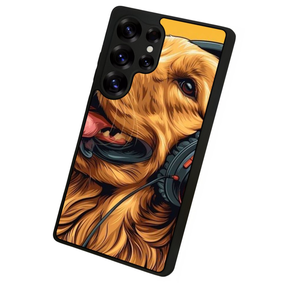Samsung Galaxy S25 Ultra Uyumlu Golden Kopek Tasarımlı Glossy Premium Kılıf