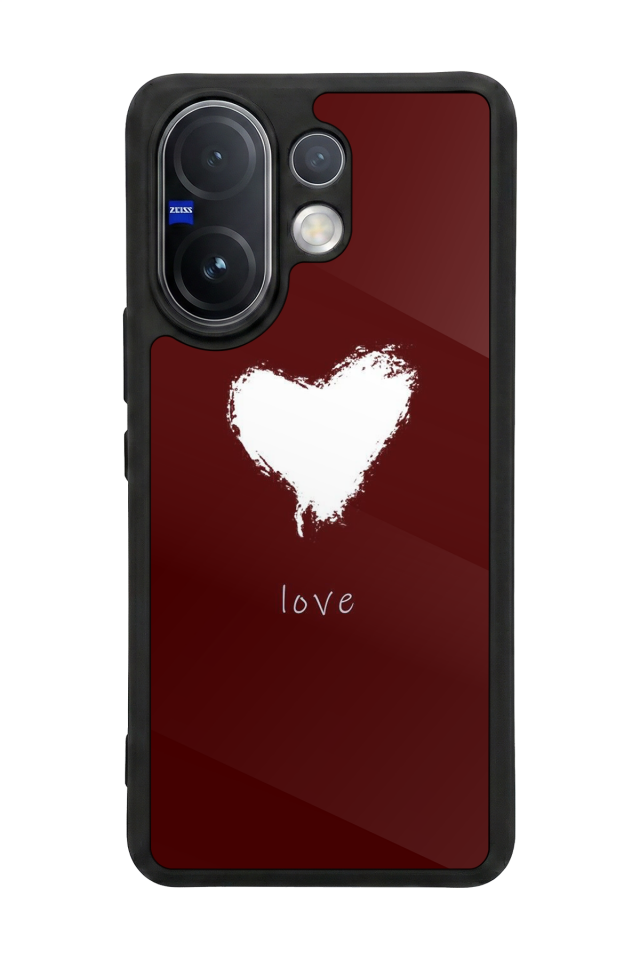 Vivo V60 Uyumlu Kalp Love Tasarımlı Glossy Premium Kılıf