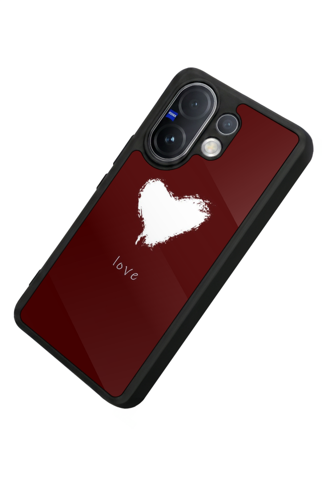 Vivo V60 Uyumlu Kalp Love Tasarımlı Glossy Premium Kılıf