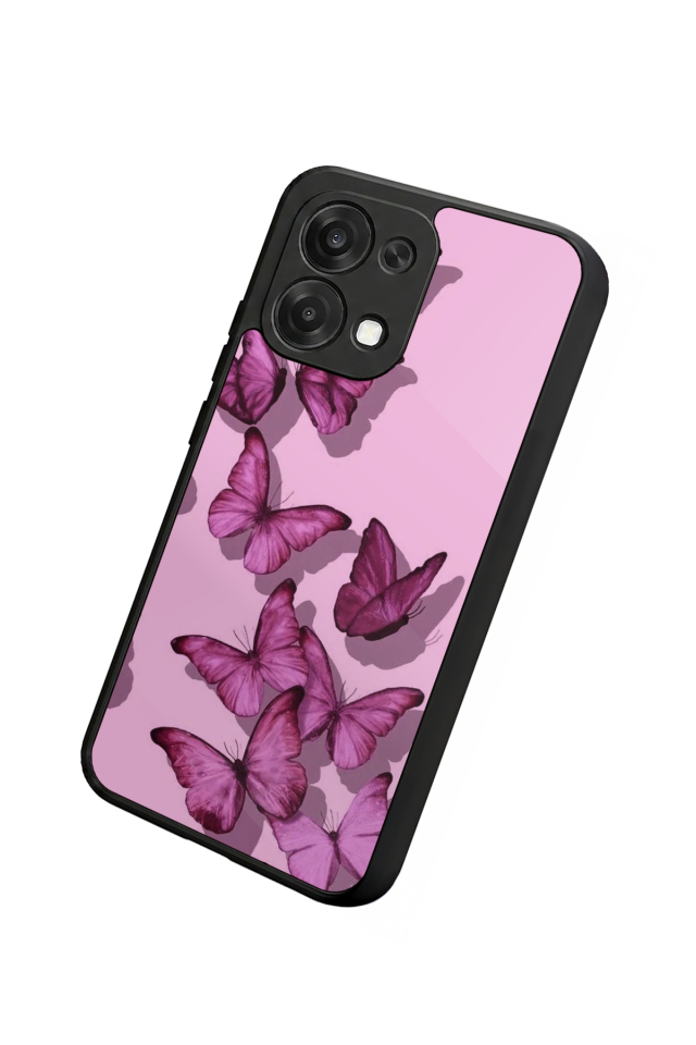 Oppo A6 Pro Uyumlu Kelebek Tasarımlı Glossy Premium Kılıf