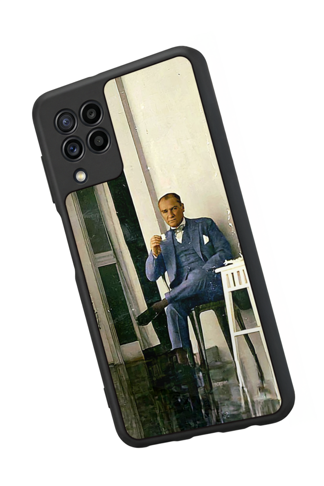 Samsung Galaxy M22 Uyumlu Mustafa Kemal Ataturk Tasarımlı Glossy Premium Kılıf