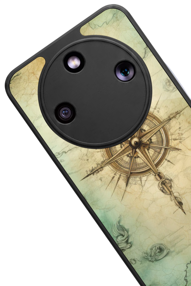 Honor Magic 8 Lite Uyumlu Pusula Tasarımlı Glossy Premium Kılıf