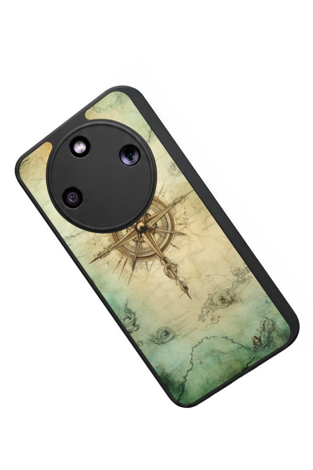 Honor Magic 8 Lite Uyumlu Pusula Tasarımlı Glossy Premium Kılıf