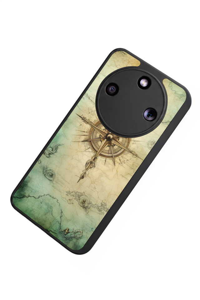 Honor Magic 8 Lite Uyumlu Pusula Tasarımlı Glossy Premium Kılıf
