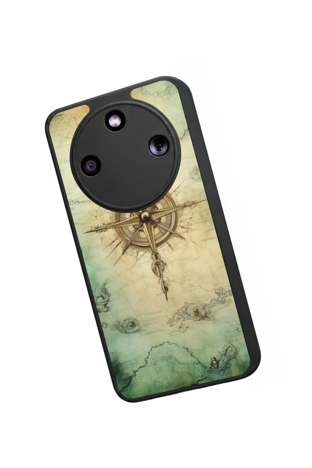 Honor Magic 8 Lite Uyumlu Pusula Tasarımlı Glossy Premium Kılıf