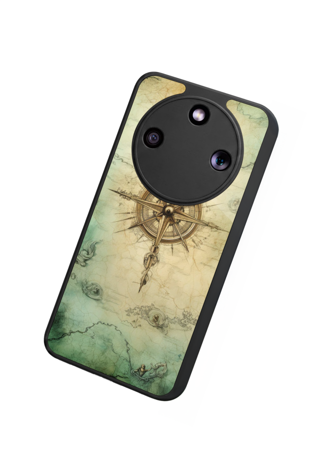 Honor Magic 8 Lite Uyumlu Pusula Tasarımlı Glossy Premium Kılıf