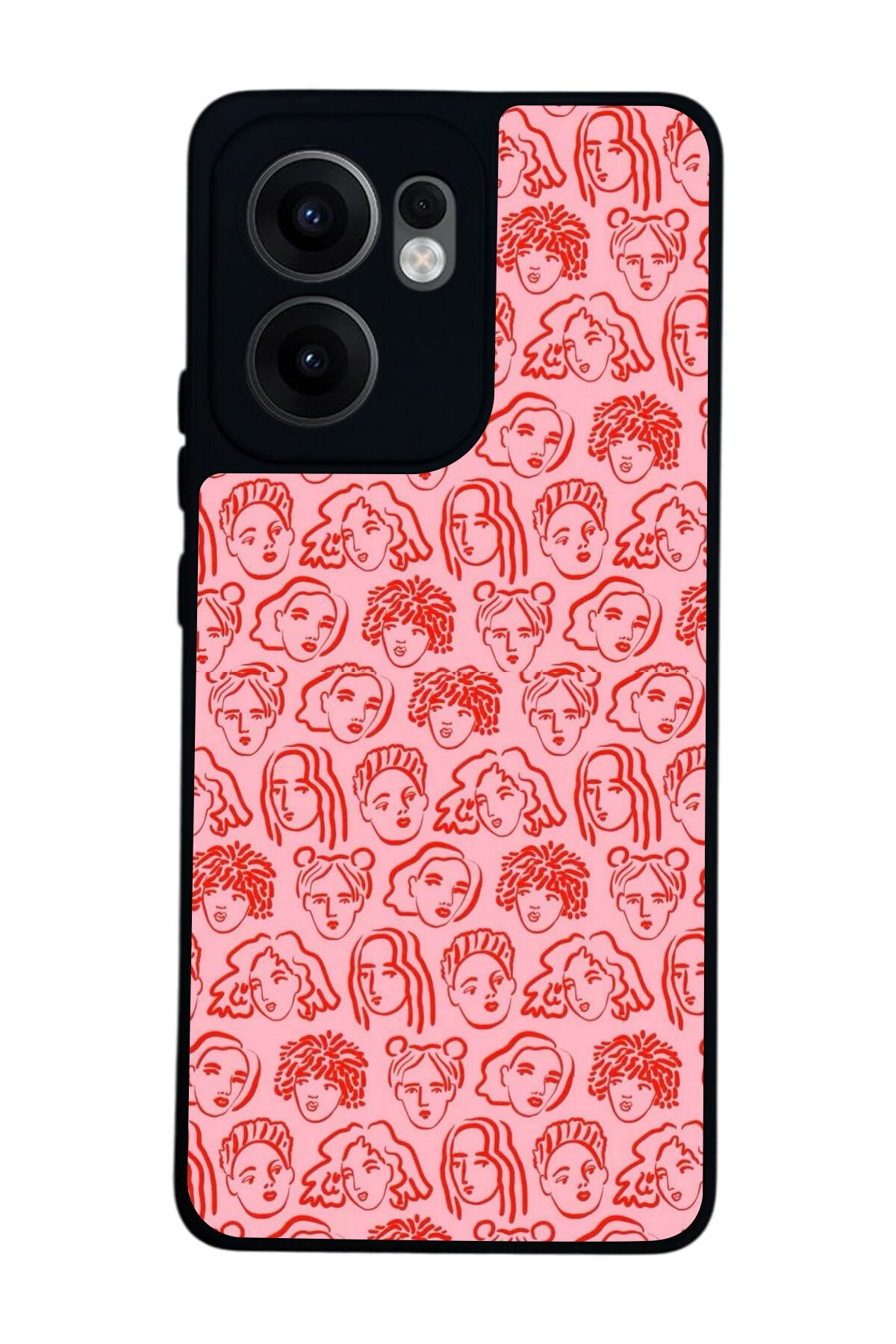 Oppo Reno 13F Uyumlu Line Art Tasarımlı Glossy Premium Kılıf