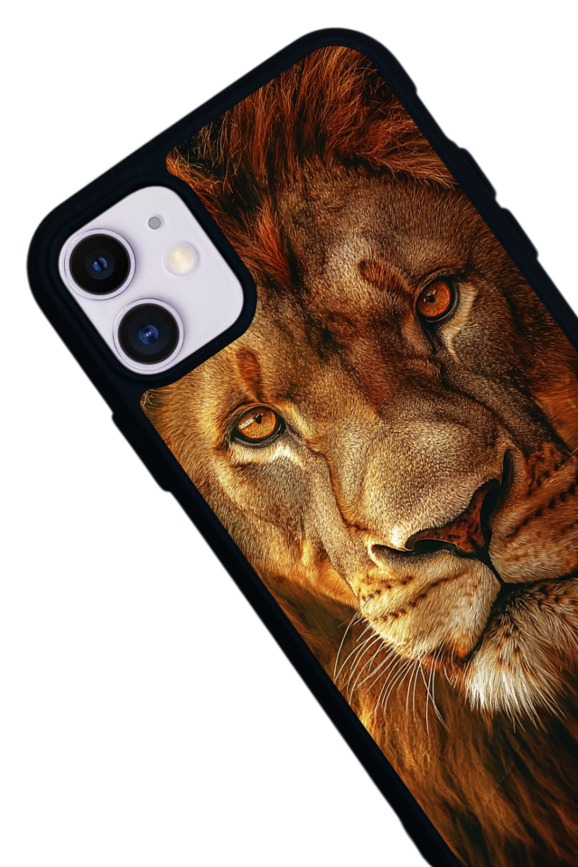 iPhone 11 Uyumlu Aslan Tasarımlı Glossy Premium Kılıf