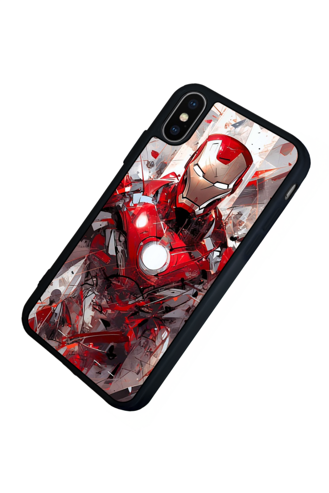 iPhone X/ XS Uyumlu Iron Man ( Demir Adam ) Tasarımlı Glossy Premium Kılıf