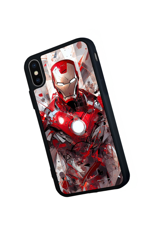 iPhone X/ XS Uyumlu Iron Man ( Demir Adam ) Tasarımlı Glossy Premium Kılıf