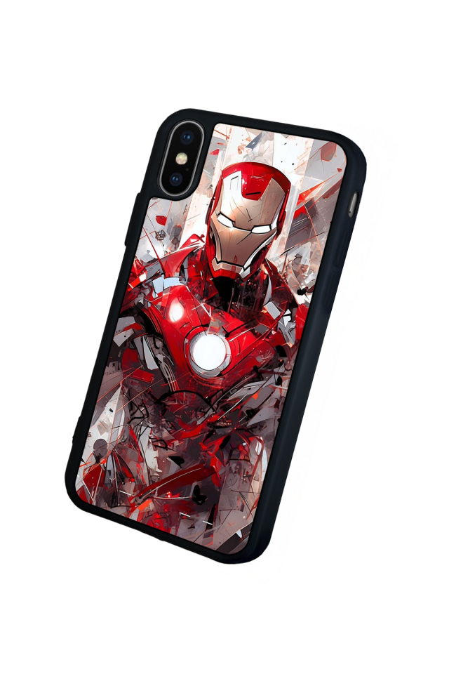 iPhone X/ XS Uyumlu Iron Man ( Demir Adam ) Tasarımlı Glossy Premium Kılıf