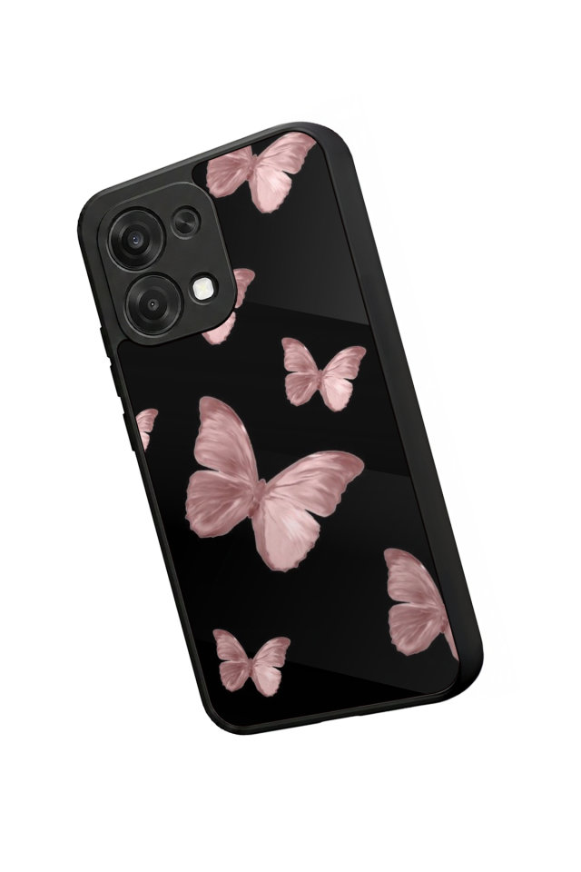 Oppo A6 Pro Uyumlu Kelebek Tasarımlı Glossy Premium Kılıf