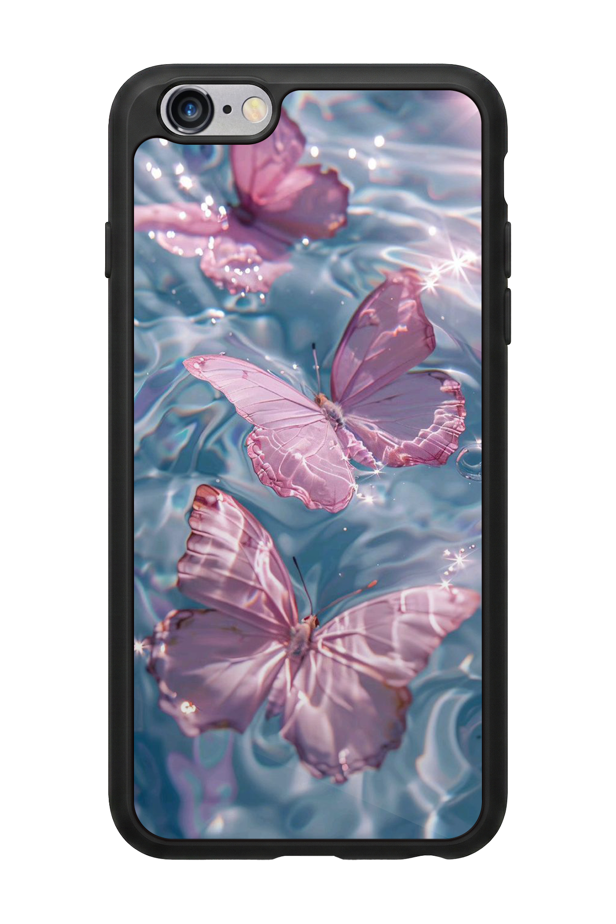 iPhone 6 Plus Uyumlu Kelebek Tasarımlı Glossy Premium Kılıf