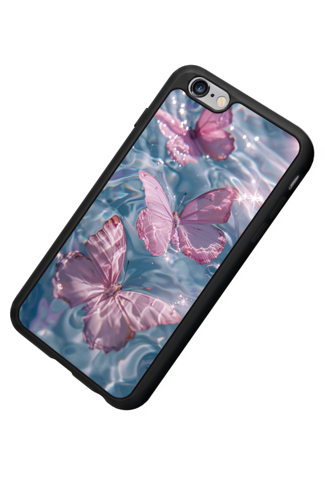 iPhone 6 Plus Uyumlu Kelebek Tasarımlı Glossy Premium Kılıf