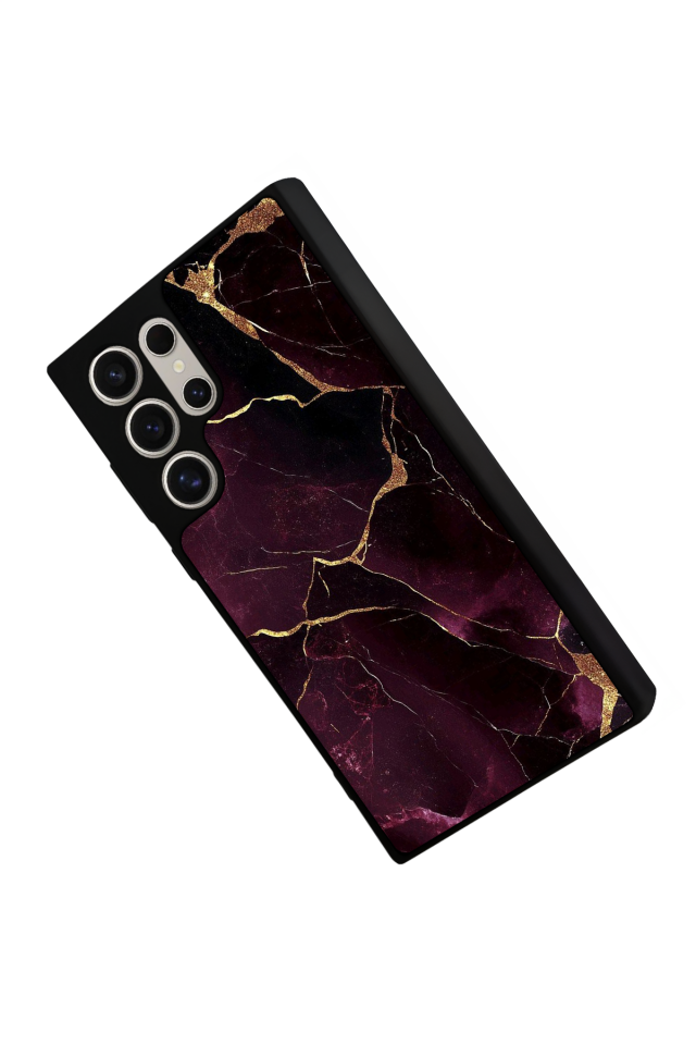 Samsung Galaxy S22 Ultra Uyumlu Mermer Marble Tasarımlı Glossy Premium Kılıf