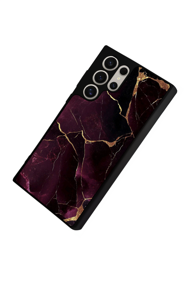 Samsung Galaxy S22 Ultra Uyumlu Mermer Marble Tasarımlı Glossy Premium Kılıf