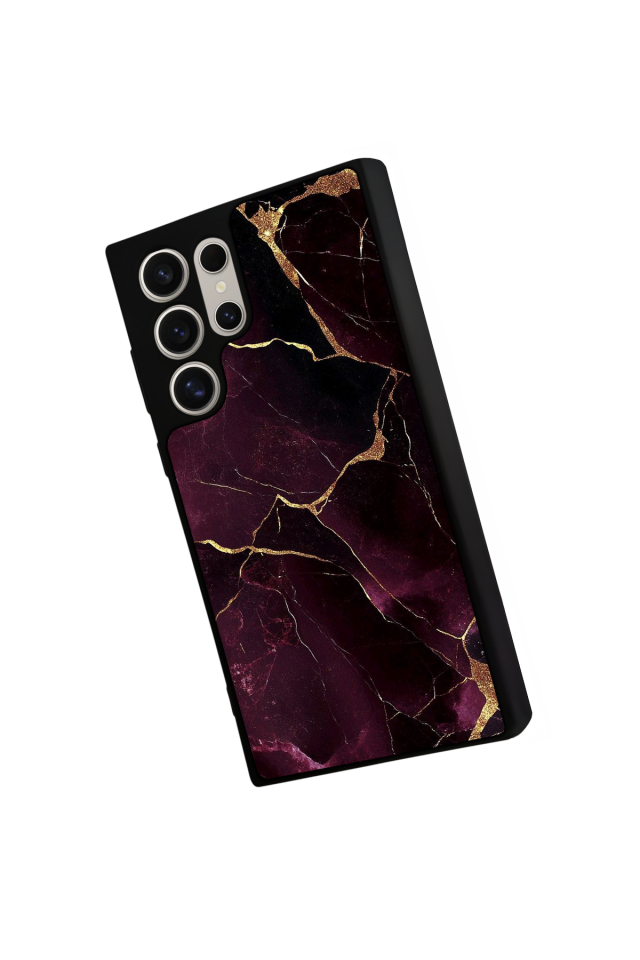 Samsung Galaxy S22 Ultra Uyumlu Mermer Marble Tasarımlı Glossy Premium Kılıf