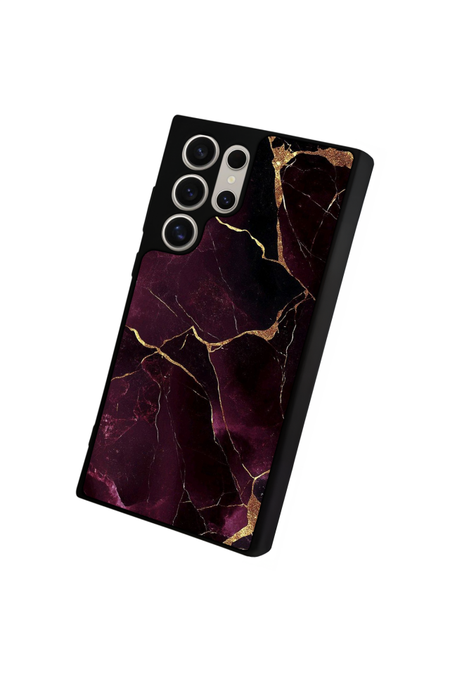 Samsung Galaxy S22 Ultra Uyumlu Mermer Marble Tasarımlı Glossy Premium Kılıf