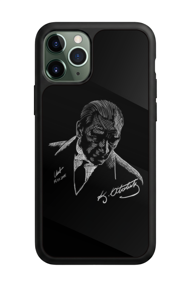 iPhone 11 Pro Uyumlu Mustafa Kemal Ataturk Tasarımlı Glossy Premium Kılıf