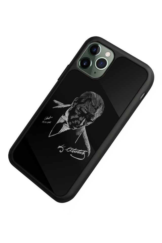 iPhone 11 Pro Uyumlu Mustafa Kemal Ataturk Tasarımlı Glossy Premium Kılıf