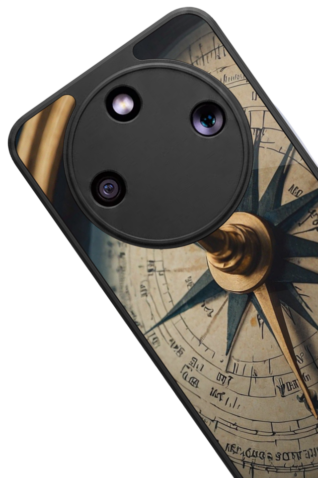 Honor Magic 8 Lite Uyumlu Pusula Tasarımlı Glossy Premium Kılıf