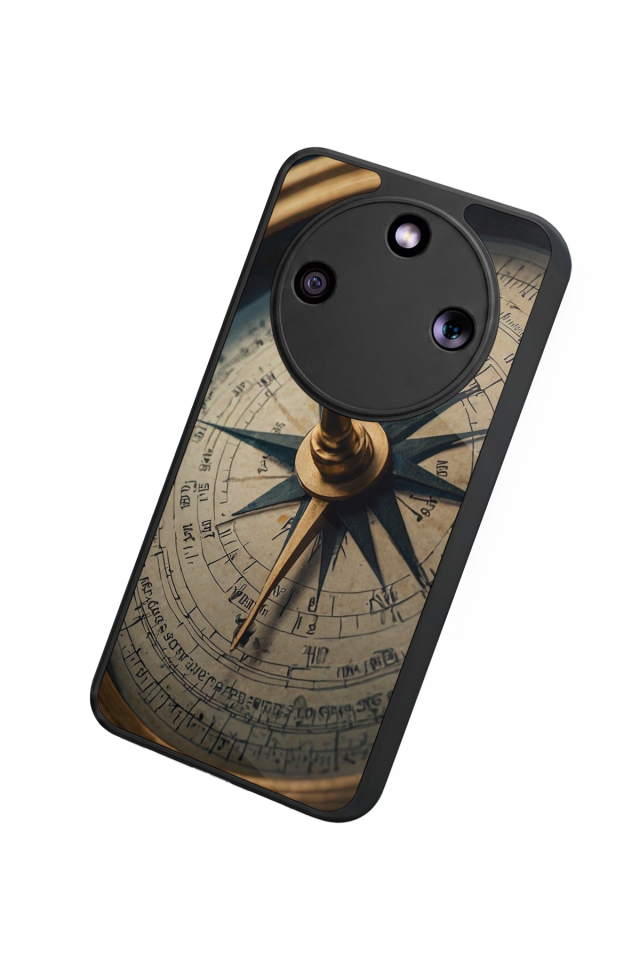 Honor Magic 8 Lite Uyumlu Pusula Tasarımlı Glossy Premium Kılıf