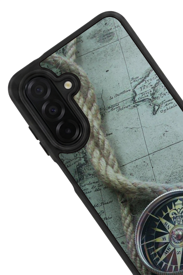 Samsung Galaxy A36 Uyumlu Pusula Tasarımlı Glossy Premium Kılıf