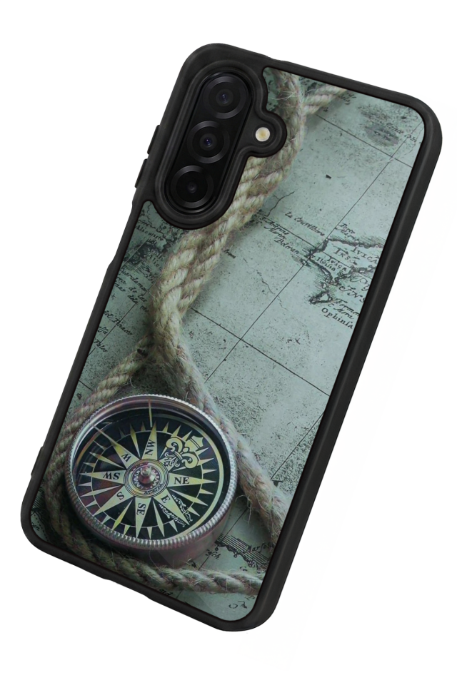 Samsung Galaxy A36 Uyumlu Pusula Tasarımlı Glossy Premium Kılıf