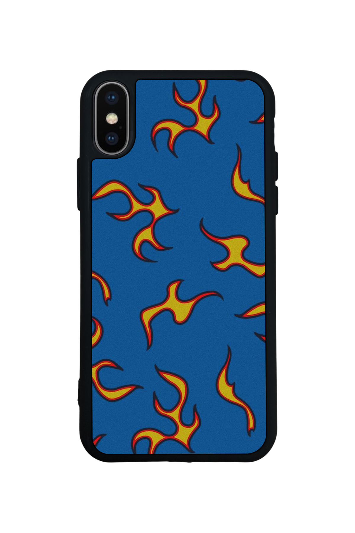 iPhone XS Max Uyumlu Retro Flame Patterns Tasarımlı Glossy Premium Kılıf