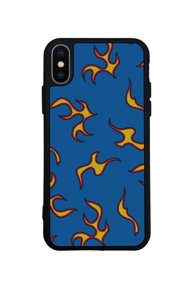 iPhone XS Max Uyumlu Retro Flame Patterns Tasarımlı Glossy Premium Kılıf
