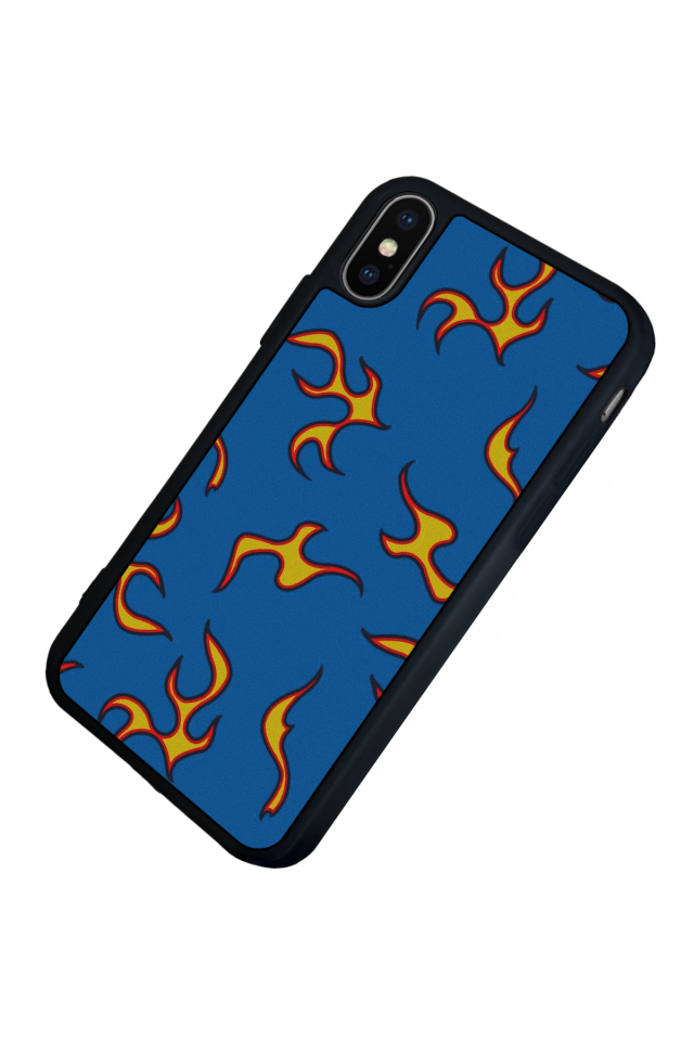 iPhone XS Max Uyumlu Retro Flame Patterns Tasarımlı Glossy Premium Kılıf