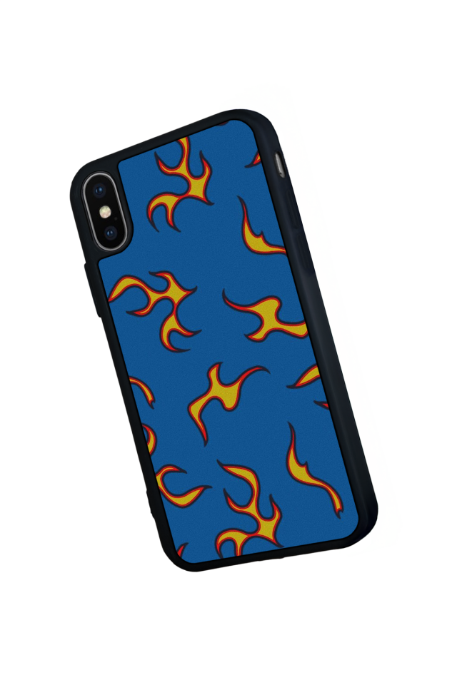 iPhone XS Max Uyumlu Retro Flame Patterns Tasarımlı Glossy Premium Kılıf