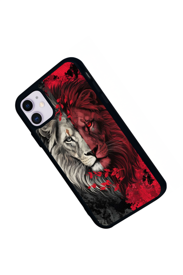 iPhone 11 Uyumlu Aslan Tasarımlı Glossy Premium Kılıf